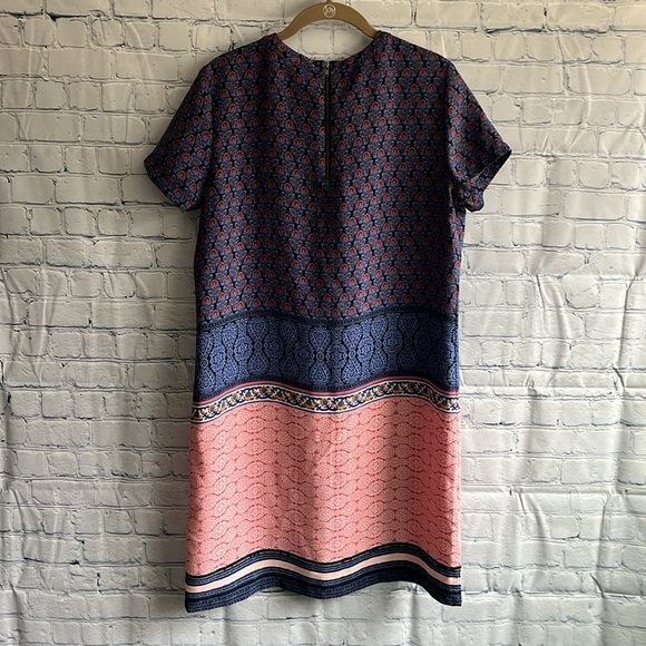 Adrienne Vittadini Blue and Pink BOHO Floral Patterned Dress Womans Size 10 - Picture 4 of 4